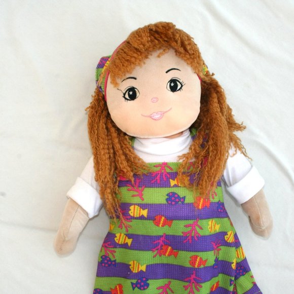 LARGE PLUSH GIRL DOLL TALL CUTE SOFT STUFFIE BIG TOY GIFT SEA ANIMAL DRESS SHOES - Picture 2 of 15